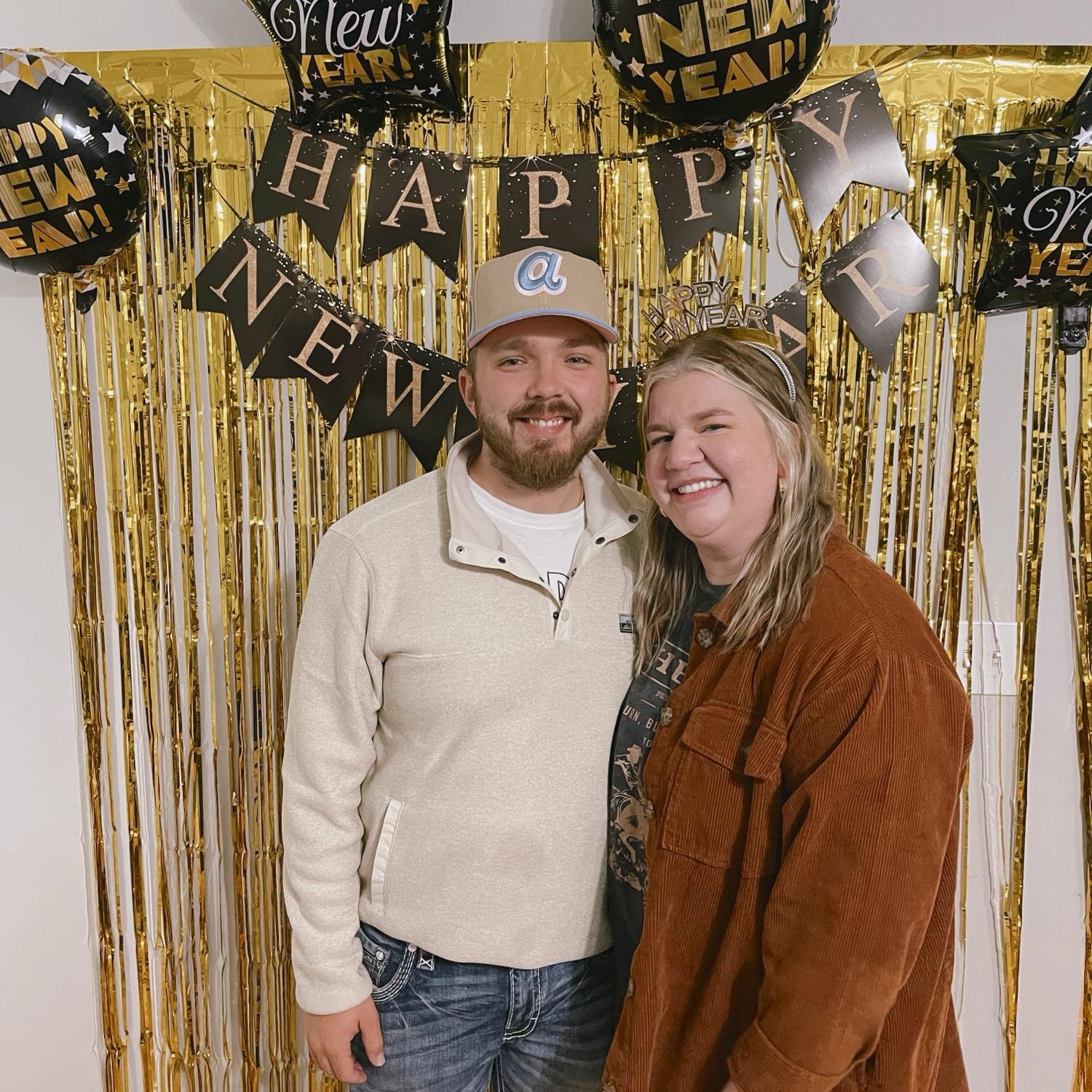 Our first date! Celebrating 2024 at Brittany & Justin’s!