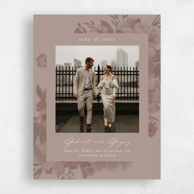 Rich Taupe, Brown Wedding Save the Date - Canopy Portrait