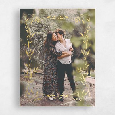 Maroon, Red Wedding Save the Date - Clarissa Photo Foil