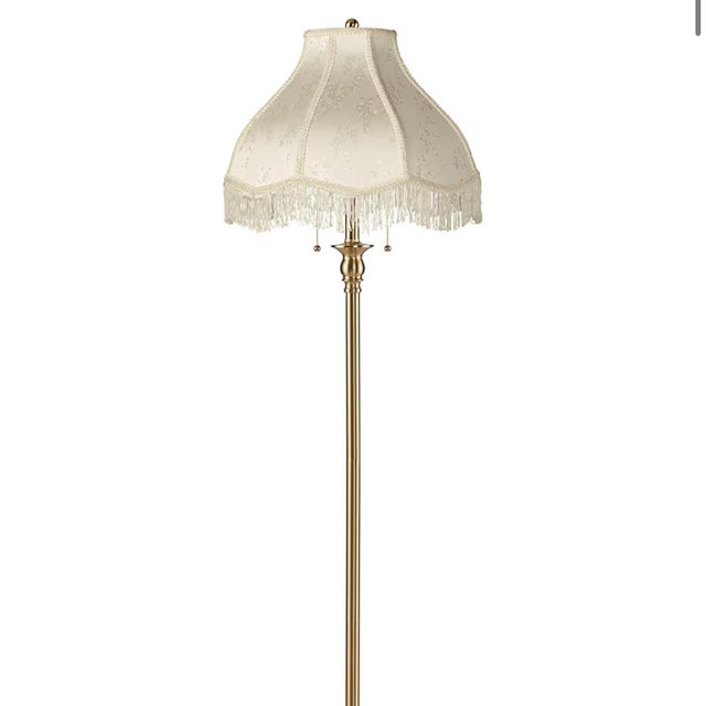 360 Lighting Dyna Traditional 58" Tall 2-Light Standing Floor Lamp Skinny Pole Pull Chain Gold Antique Brass Finish Living Room Bedroom House Reading Office Home Decor Dining Cream Scalloped Shade