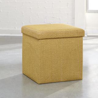 Soft Modern Basket Weave Upholstered Storage Ottoman