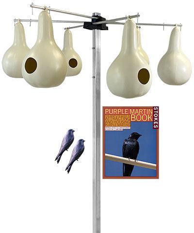 Purple Martin Gourds with Hanging Bracket and Pole Kit