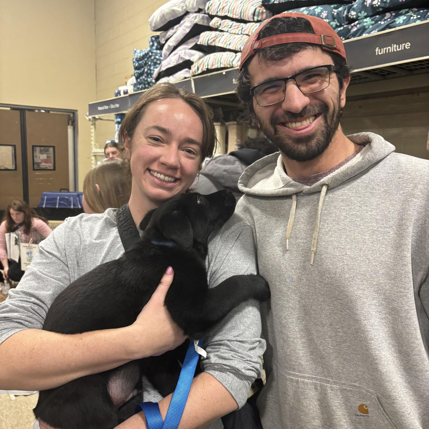 February 2025 - Rachel and Zack adopt their dog, Loki (aka Mr. Goobers)