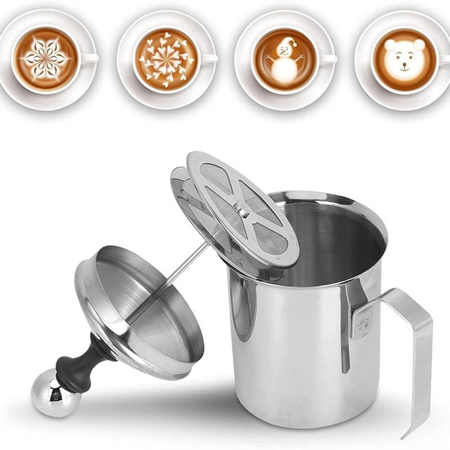 Milk Frother, Manual Frother 27oz/800ml Milk Frothing Pitchers Stainless Steel Coffee Milk Foamer Milk Creamer Frother Latte Cappuccino Foam Pitcher Manual Milk Creamer With Handle