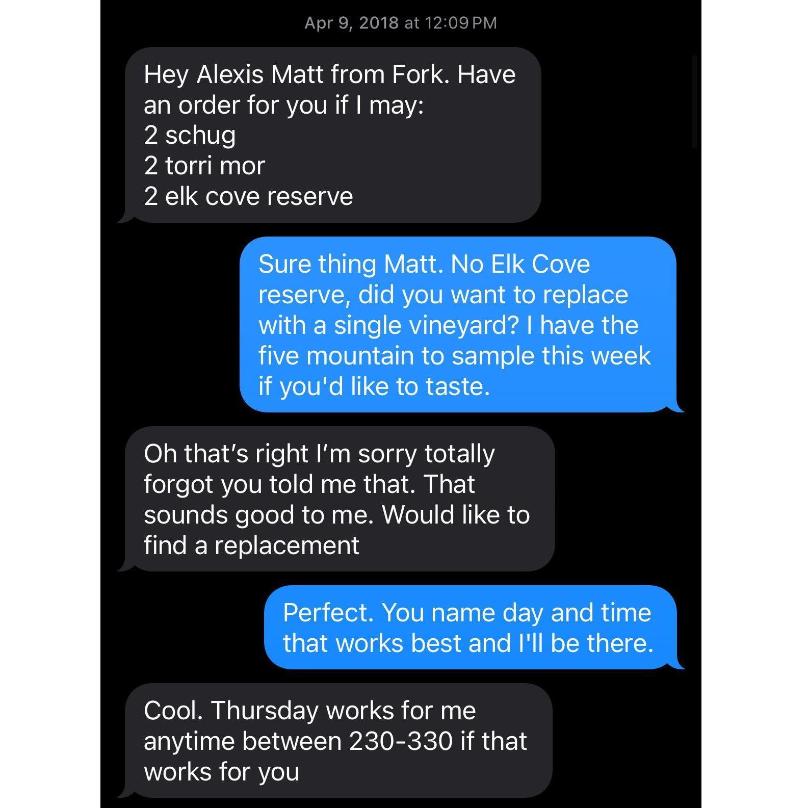 The message that started it all. Sparks were FLYING lol