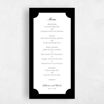 White Wedding Menu - Blake