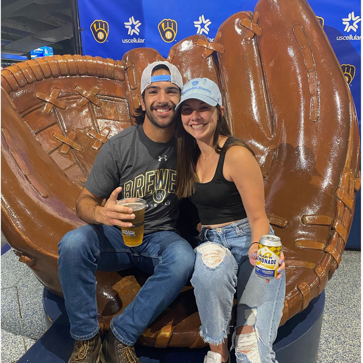 Just one of the many times we have gone to Brewers games