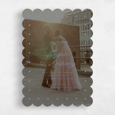 Dark Pastel Blue Wedding Invitation - Lirael Photo