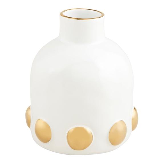 Small Gold Bead Vase