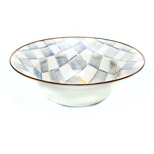 MACKENZIE-CHILDS Sterling Check Serving Bowl, Large 12-Inch Enamel Serving Dish