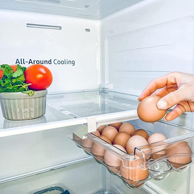 VersEgg Egg fridge organizer | Snap on egg container for refrigerator | Space saving egg holder for refrigerator | Adjustable egg drawer | Egg protect