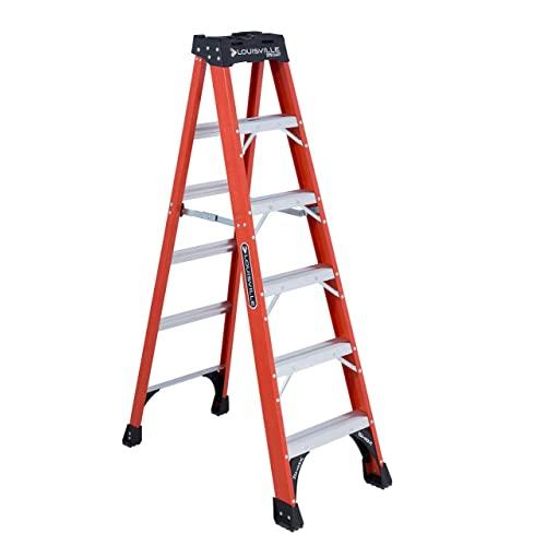 Louisville Ladder 6-Foot Fiberglass Step Ladder, 375-Pound Capacity, FS1406HD