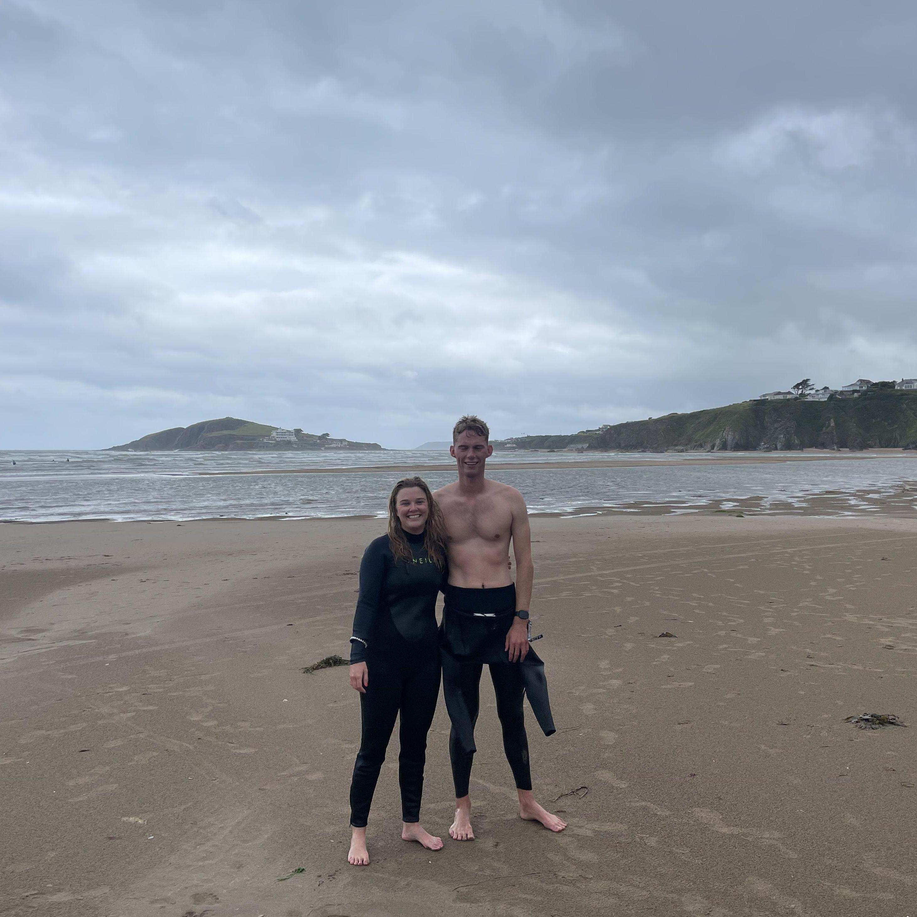Surfing in Salcombe, England - one of the many warm, tropical vacations we have enjoyed with the Polak family!