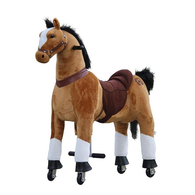 MEDALLION - My Pony Ride On Real Walking Horse for Children 5 to 12 Years Old or Up to 110 Pounds (Color Medium Brown Horse) for Boys and Girls
