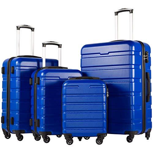 Coolife Luggage 3 Piece Set Suitcase Spinner Hardshell Lightweight TSA Lock 4 Piece Set