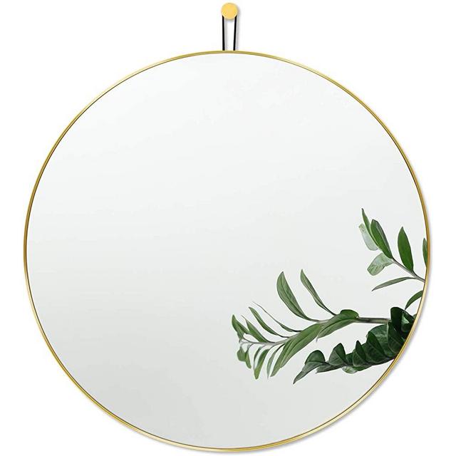 Harmati Round Mirror Circle Gold - Circular Mirror 20 Inch Metal Framed Wall Mounted, Hanging Brass Round Wall Mirror Modern Decorative for Bathroom, Living Room, Bedroom , Entryway