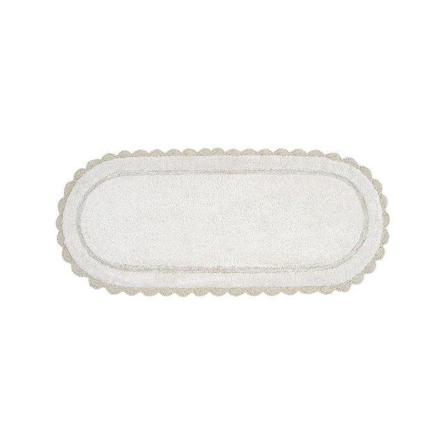 Laura Ashley Crochet Cotton Bath Rug, 24" x 60"