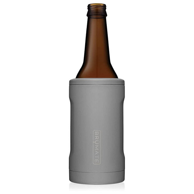 BrüMate Hopsulator BOTT'L Double-walled Stainless Steel Insulated Bottle Cooler for 12 Oz Bottles (Matte Gray)