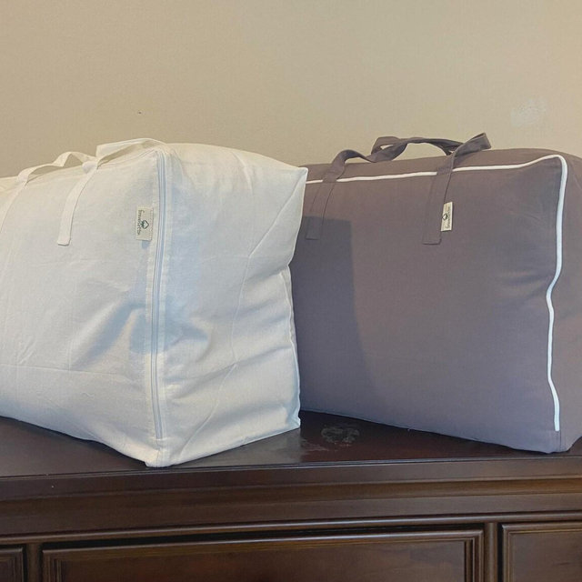 Handmade Cotton Canvas Storage Bag: Bedding, Linens, Comforters