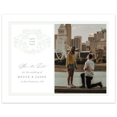 Green Bordered Wedding Digital Save the Date - Eze Frame