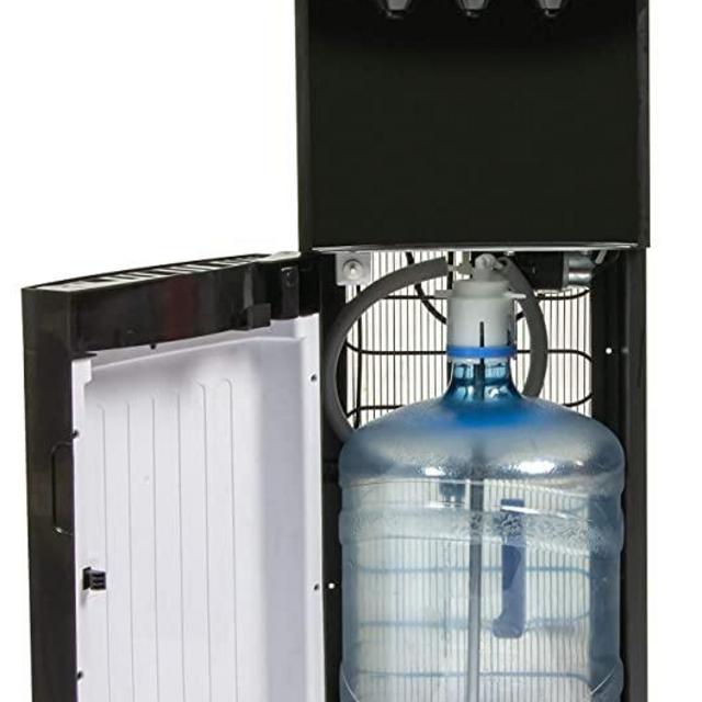 Igloo IWCBL353CRHBKS Stainless Steel Hot, Cold & Room Temperature Water Cooler Dispenser, Holds 3 & 5 Gallon Bottles, No Lift Bottom Loading, Child Safety Lock, Perfect For Homes, Kitchens, Offices