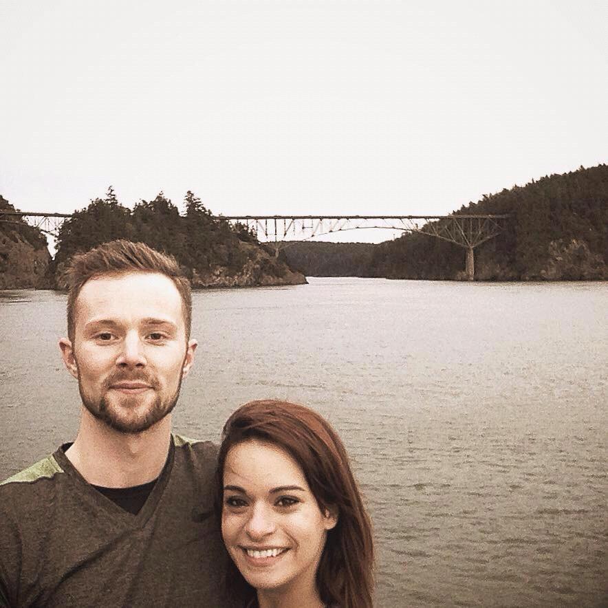 We love being active together. This picture was taken during one of our runs near Deception Pass