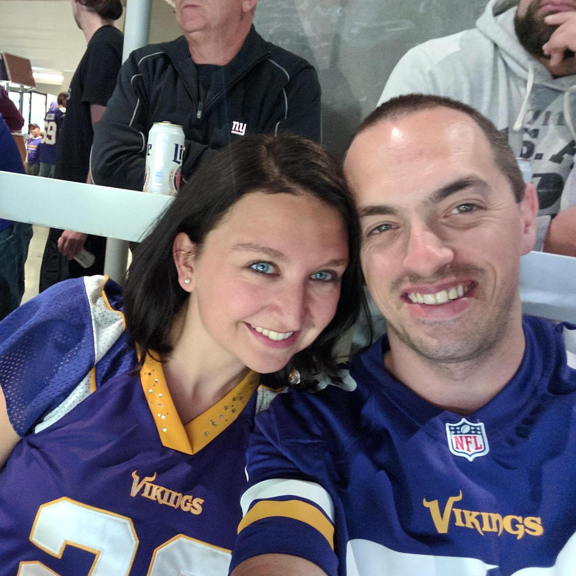 Those are a couple of "the Vikings are winning" smiles!