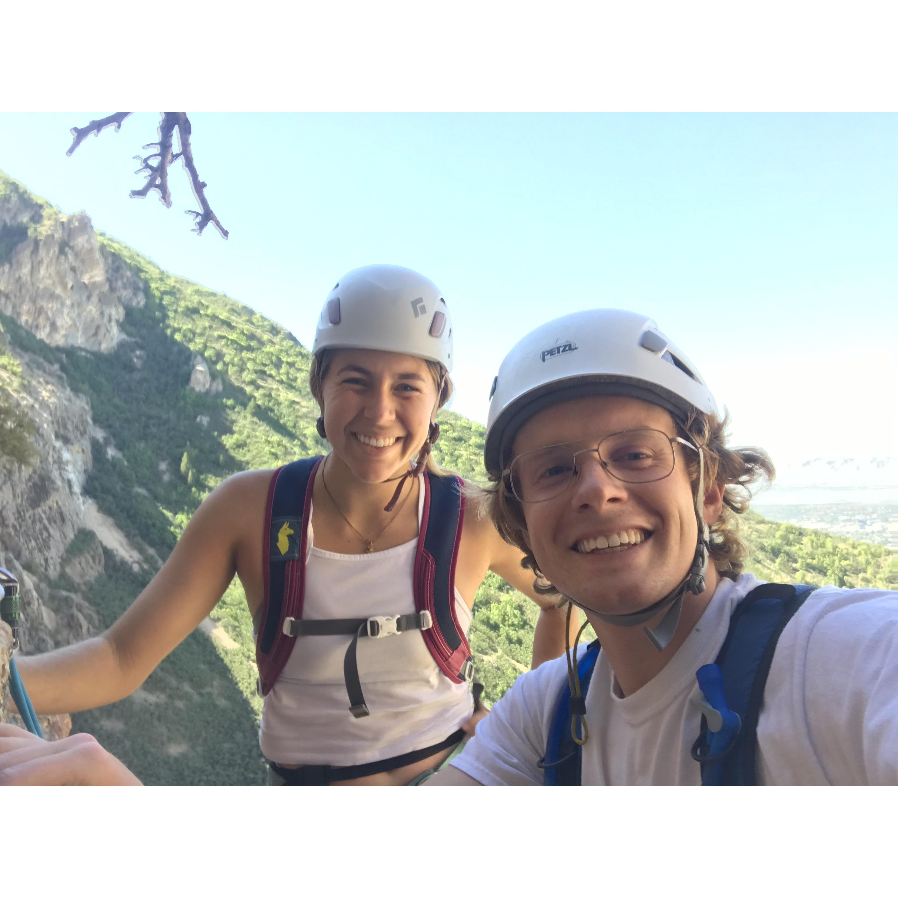 Our first multi-pitch climb