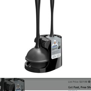 MR.SIGA Toilet Plunger and Bowl Brush Combo for Bathroom Cleaning, Black, 1 Set