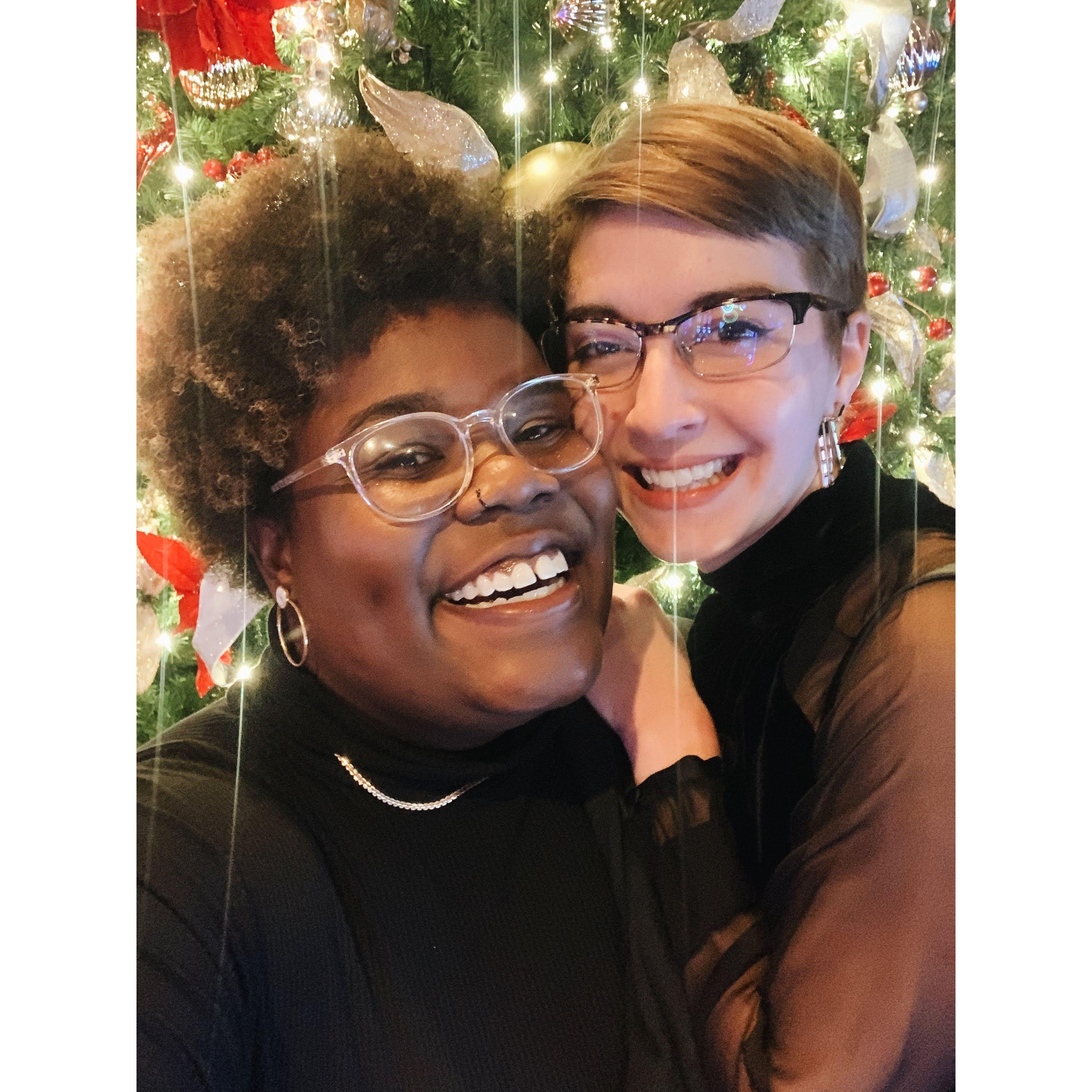 Our first Christmas card photo, we took this photo at the Reba concert in Oklahoma.