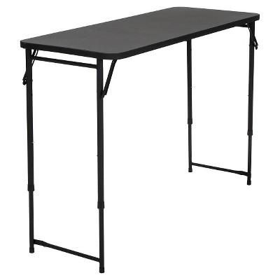 Rectangle Adjustable Height Folding Table - 20X48" - Black - Cosco