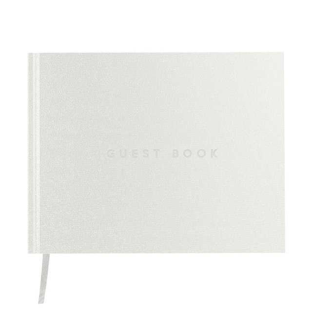 Useful Co. Classic White Guest Book, Guest Book Alternative for Party, Sign in Book, Vacation Home, Funeral Guest Book, Hardbound Guestbook, Leather Cover, 112 Pages, 9 x 7 Inches - White