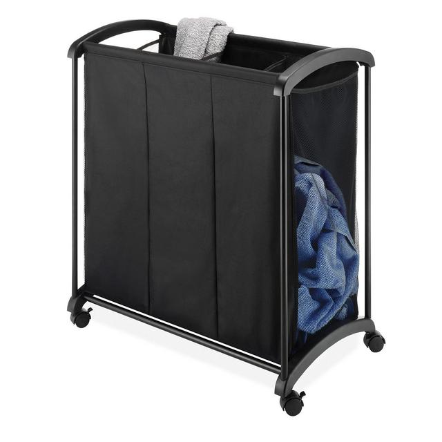 Whitmor 3-Section Rolling Laundry Sorter