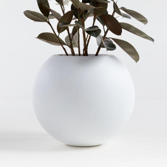 Sphere Small White Indoor/Outdoor Planter