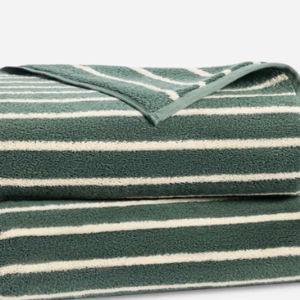 Color: Striped Botanical Green - Super-Plush Turkish Cotton Bath Sheet Bundle
