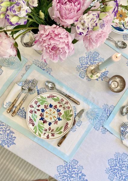 Cerulean Poppy Tablecloth--Rectangular