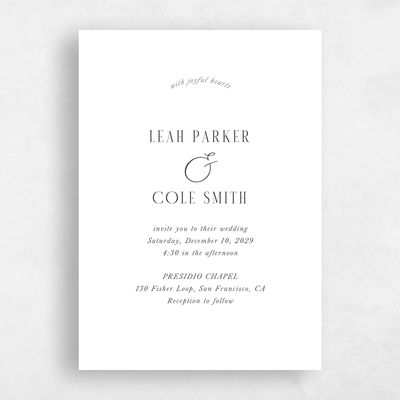 White Standard Wedding Invitation - Glen Portrait