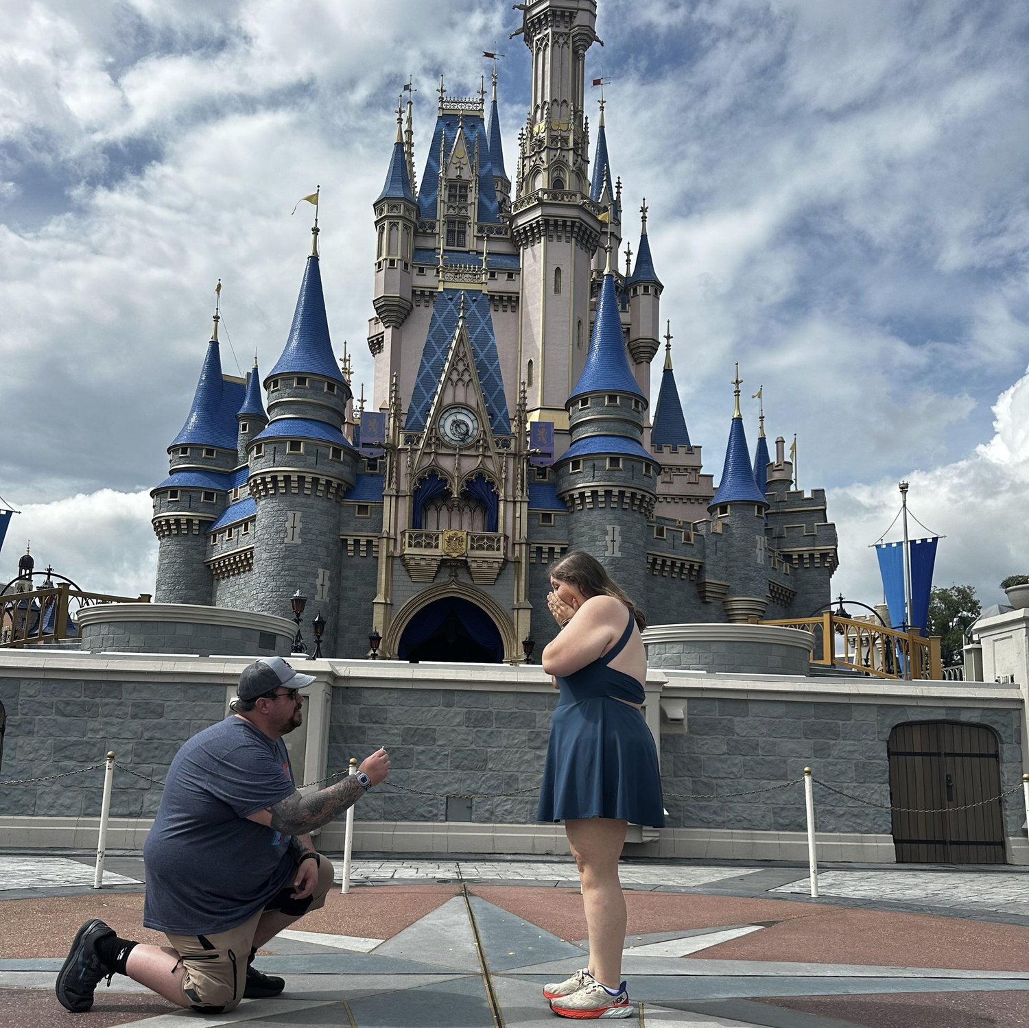 Proposal at the Disney castle