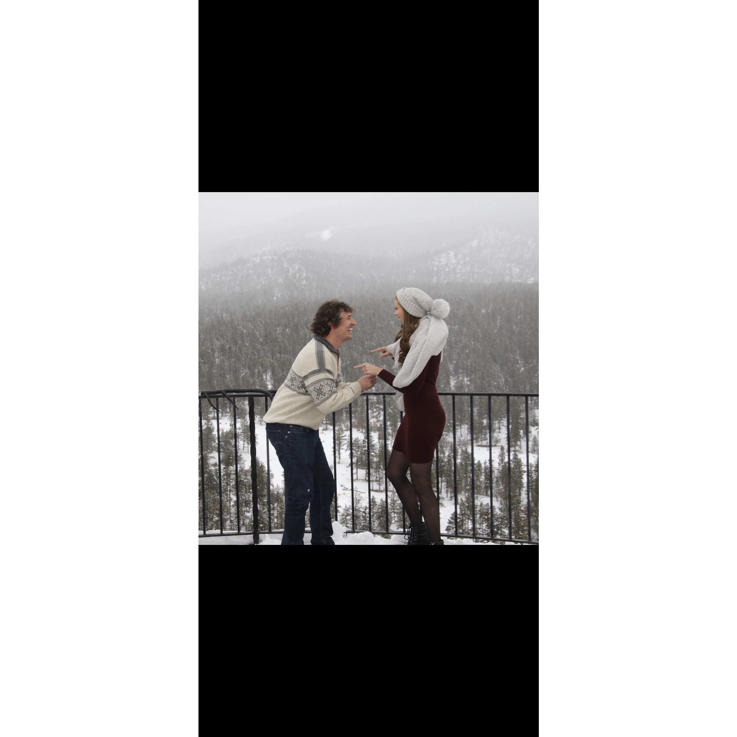 Everyone this morning was acting funny so this is the photo of me pointing at Scott saying "I KNEW IT!!" as he was going down on one knee