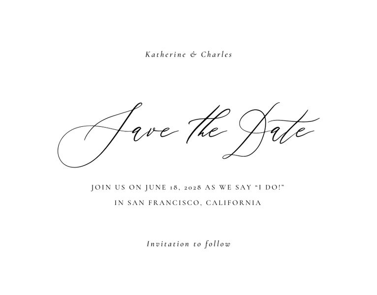 Violin Stroke Letterpress | Black | Zola Save The Dates