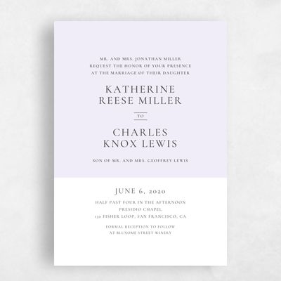Lilac, Purple Wedding Invitation - Potter Rise