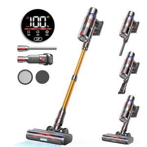 Cordless Vacuum Cleaner, 45Kpa 550W 65Mins Vacuum Cleaners for Home, Stick Vacuum with LED Touch Screen, Anti-tangle Wireless Vacuum, Rechargeable Cordless Vacuum for Pet Hair, Carpet, Hardwood Floor