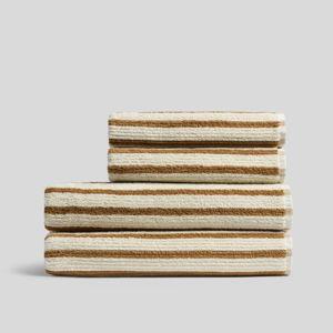 2+2 Organic Resort Stripe Bath Bundle - Butter w/ honey
