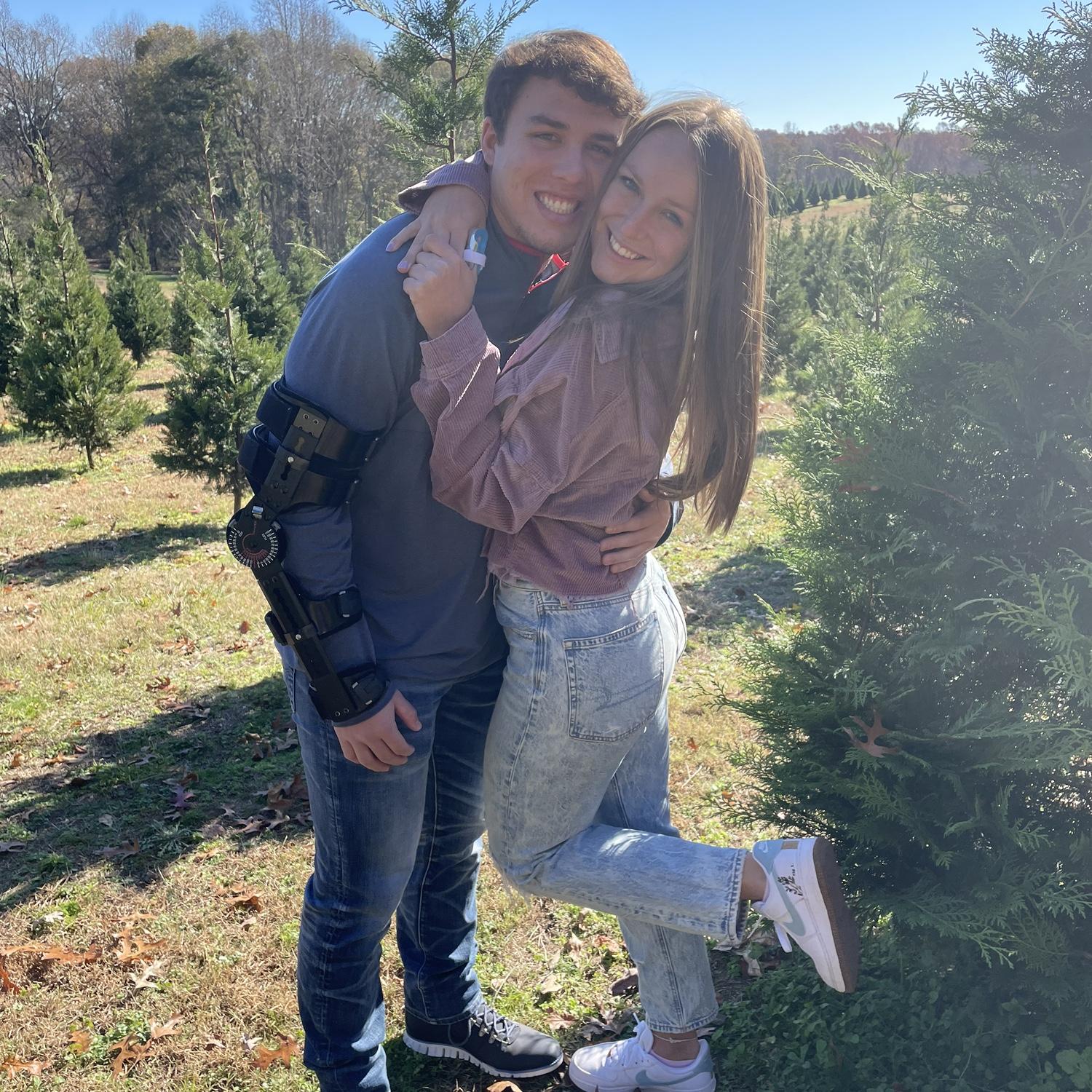 November 2021 - Logan went with Hannah's family to pick out a Christmas tree at 7 G's Farm!