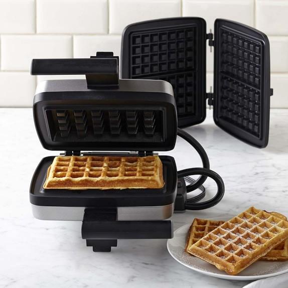Croquade Single Thermostat Waffle Maker with Brussels and Waffle Plate & US Waffle Plate