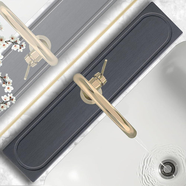 Faucet Mat for Kitchen Sink with Raised Feet, Fast Drying Diatomite Stone Sink Tray, Water Absorbent Faucet & Sink Splash Guard, Prevents Moisture Buildup, Durable Protector for Bathroom Counter