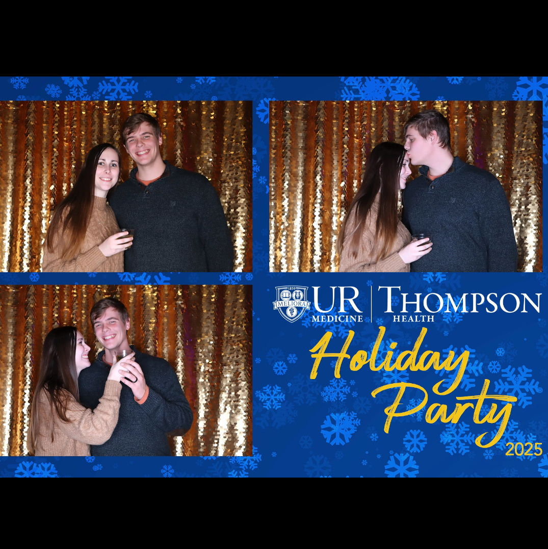Having fun with the photobooth station at the 2025 Thompson Holiday Party! [Miranda's company party].