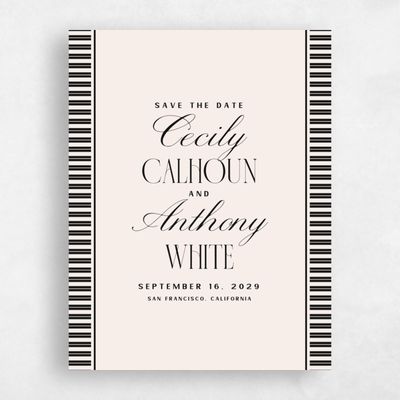 Beige Wedding Save the Date - Connell Portrait