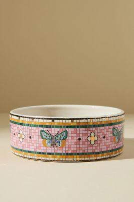 Large Bistro Garden Tile Pet Bowl