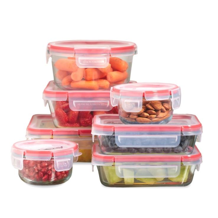 Pyrex Glass Food Storage Containers Freshlock 14pc Mixed Set, 7 Pack